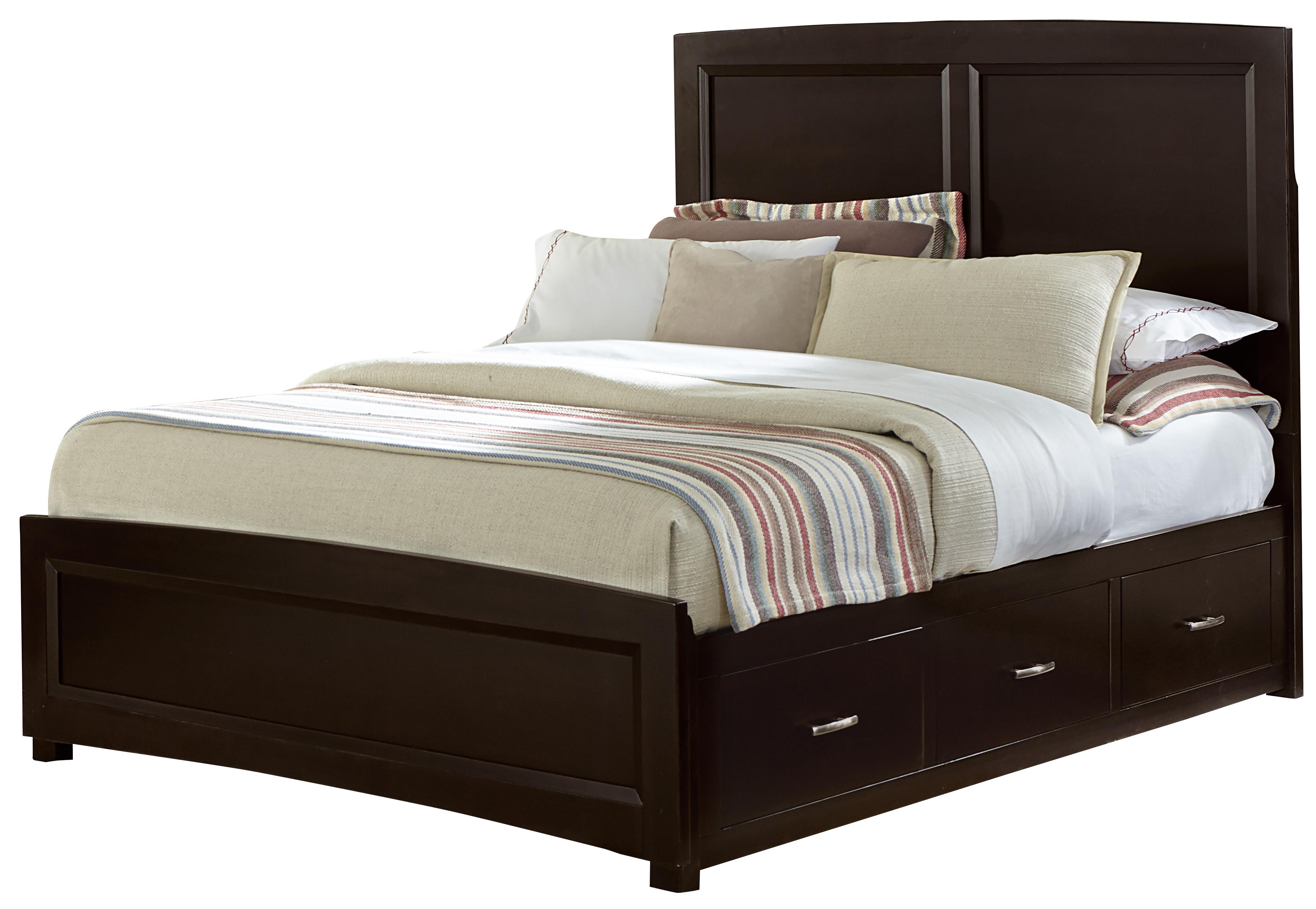 Vaughan Bassett Transitions Queen Panel Bed with 2 Side Storage Units
